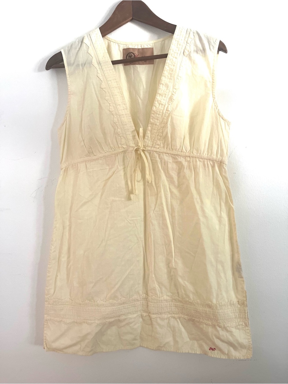 Gap Mini Dress 100% Cotton V Neck Sleeveless Limited Edition Yellow Women Size 8
